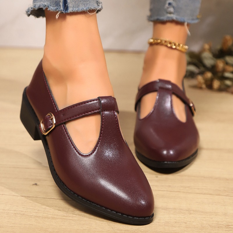 Vintage Fashion Rome - 2025 printemps t-strap talons épais pompes