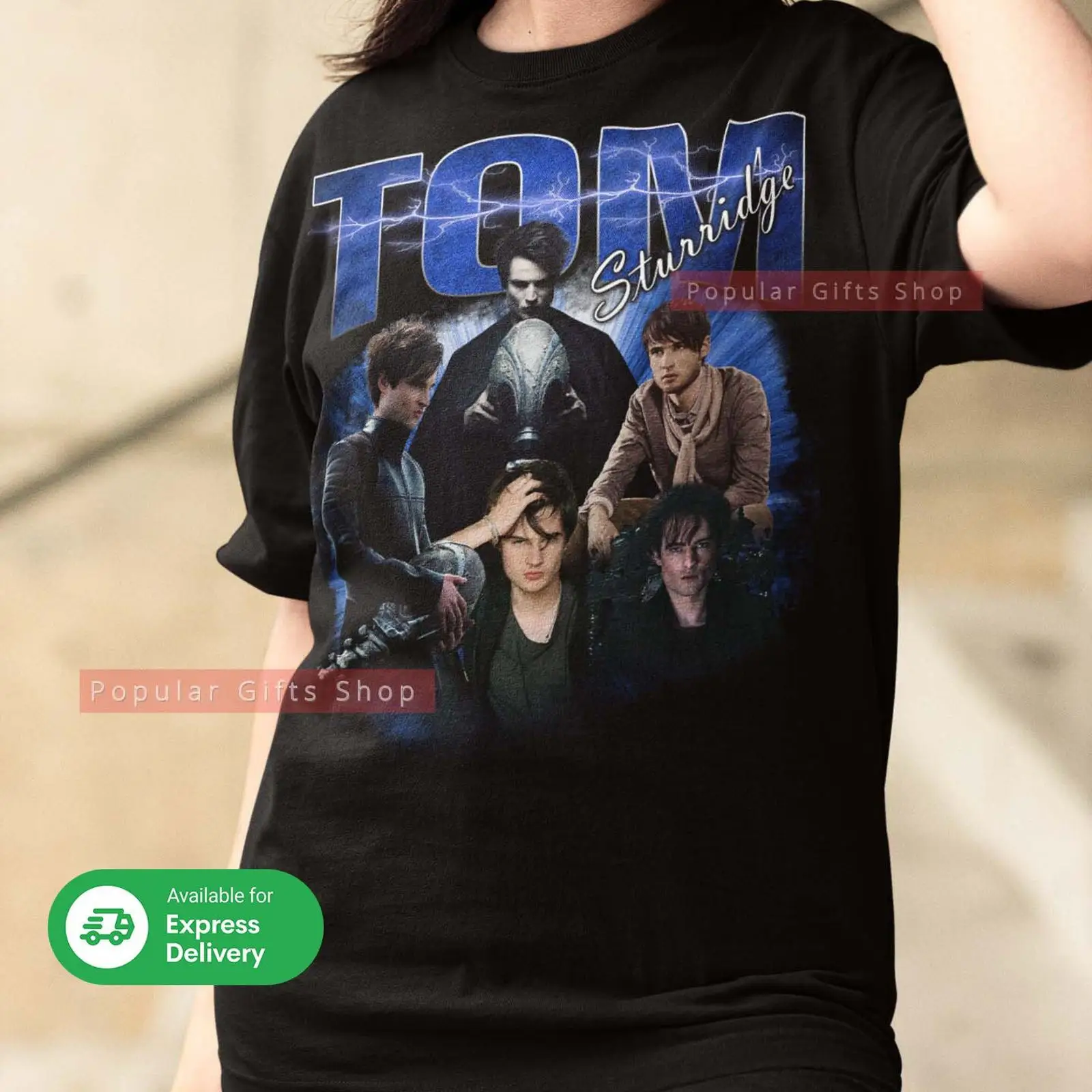 Vintage Fashion Collage - T-shirt vintage Tom Sturridge, collage d'acteurs,