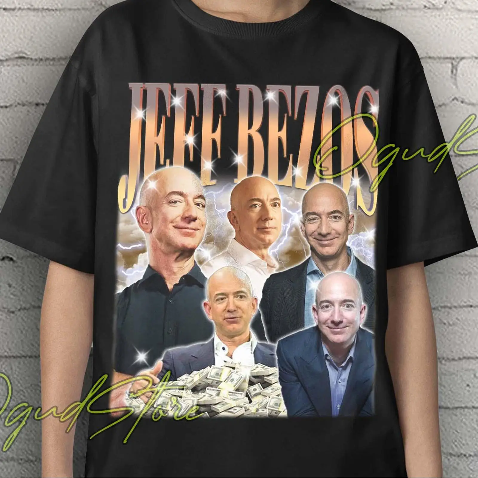 Vintage Fashion Collage - T-shirt vintage rétro Jeff Bezos, motif