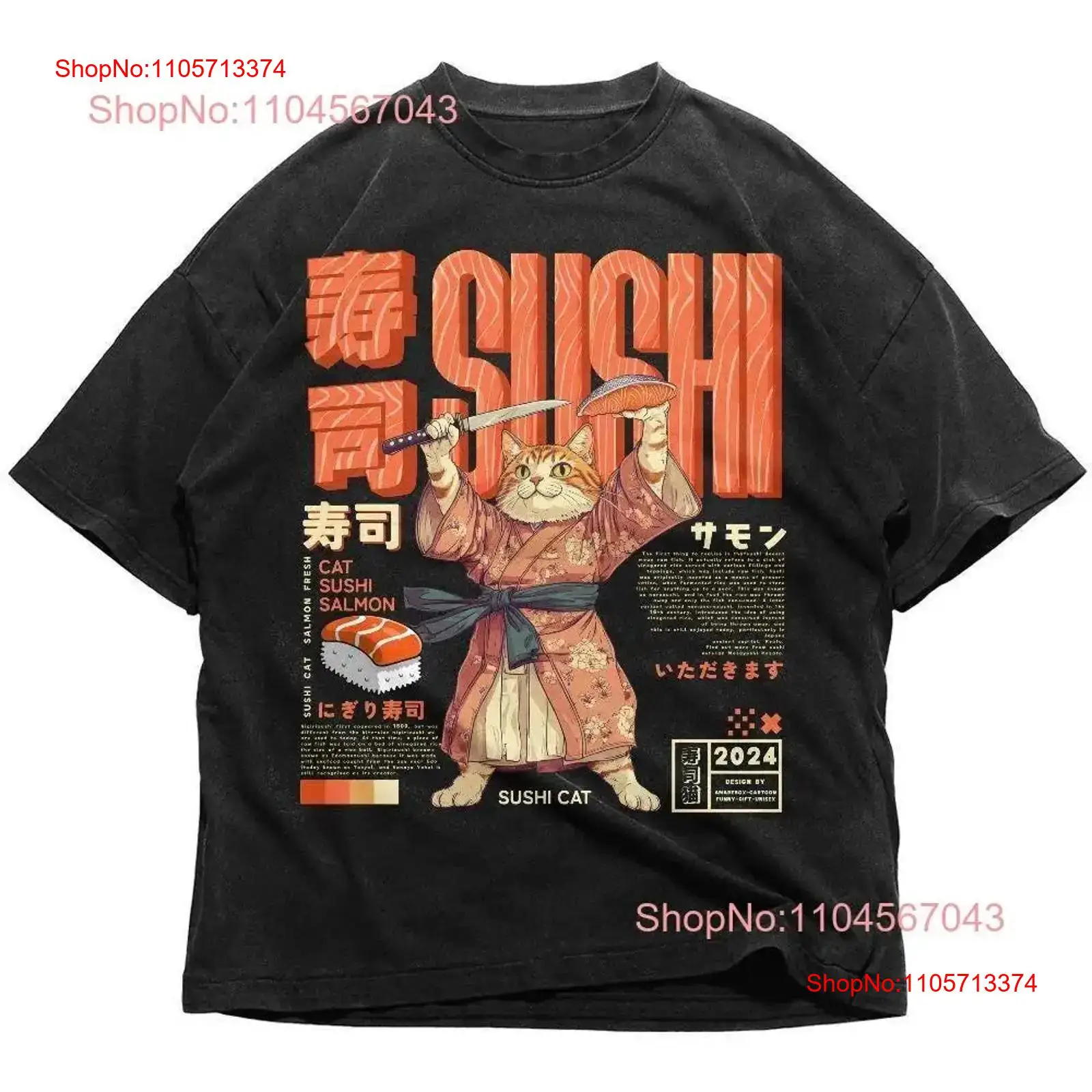 Vintage Fashion In Tokyo - T-shirt japonais Sushi Cat, style rétro