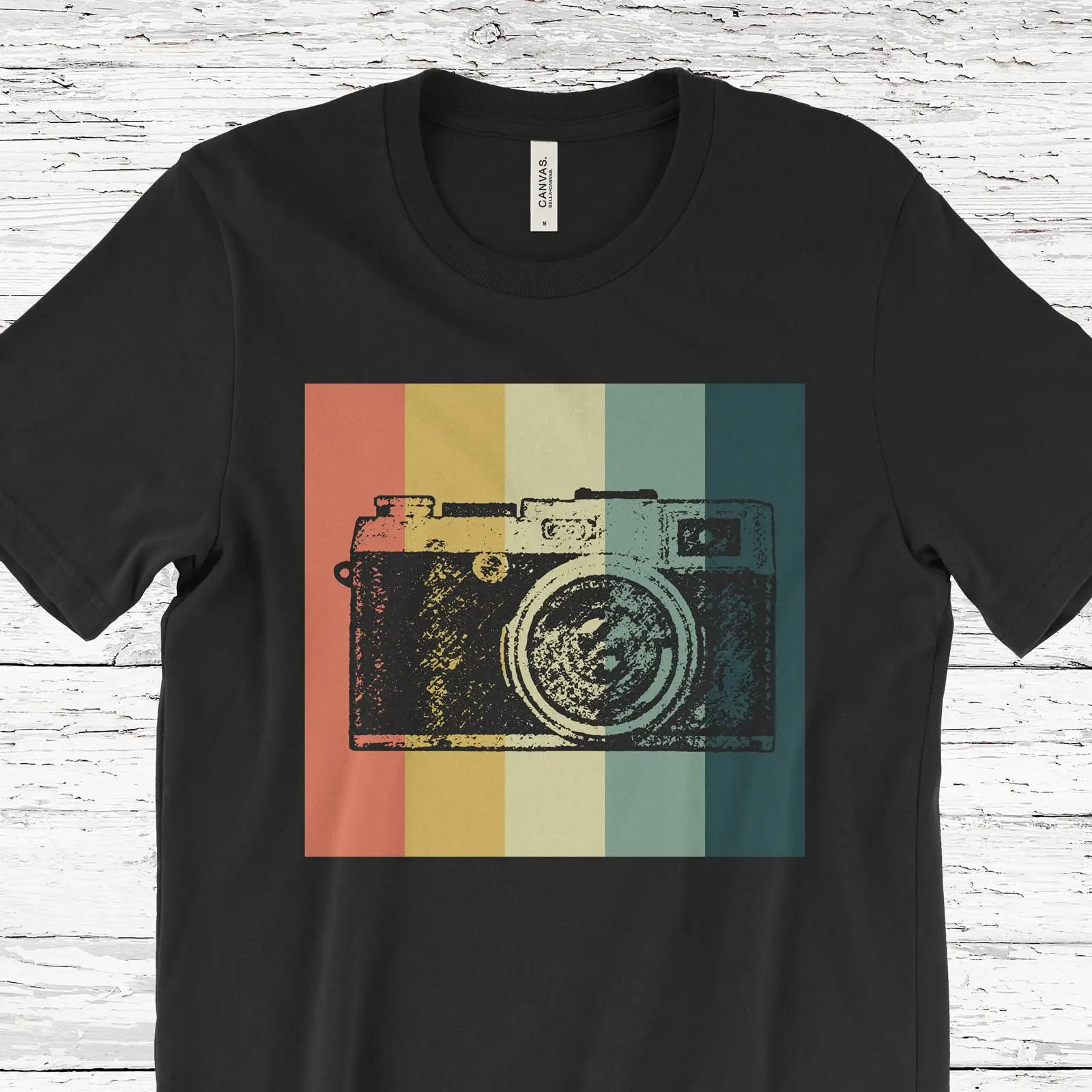 Vintage Fashion Photographers - T-shirt vintage rayé pour photographe, décontracté,
