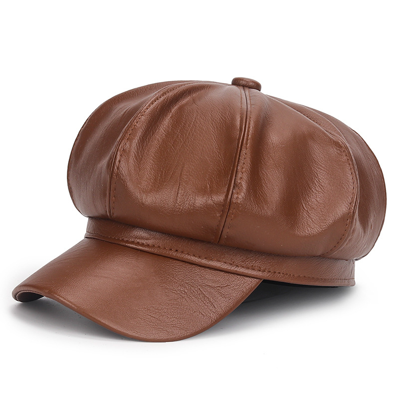 Chapeau d'hiver en cuir PU noi - Vintage Fashion Hats avis et prix